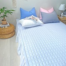 이즈베딩 [시즌오프/땡처리/무료배송] 세미마이크로 워싱 마시멜로 사계절 미끄럼방지 논슬립 고정밴딩 누빔침대패드, one color