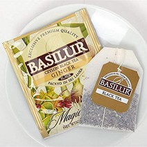 미국직구 바실루르 진저 차이 티 푸드 서비스 팩 싱글 오리진 블랙 티 진저가 함유 실론 블랙 티 호일 봉투 티백 100개 팩, 수량, 상세참조