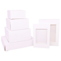 포장지 파티용품 비닐 6pcs 크래프트 종이 쿠키 사탕 상자 pvc 창 결혼식 선물, 하얀, 10x10x5cm