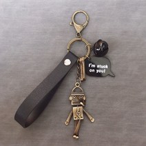 자동차피규어 INNS 팬시 큐트 커플 남자 여자친구 졸업 생일선물 품 가방 공공의 똑딱단추 트윈 4647580242, KrsP -청동 음악 로봇
