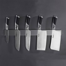 주방 칼꽂이 마그네틱 자석 거치대 접착식 벽걸이 나이프바 통풍형 칼거치자석 50cm, 블랙