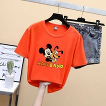 여자반팔티셔츠 여자반팔티셔츠 애니매이션 T티셔츠여성 2021여름여성복 루즈핏날씬해보이는 레저 반팔 여성타입 상의 1개발송