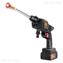 THE OF ZHU 무선 자동차 세탁기 가정용 휴대용 충전 고압 물총, 9999vF 배터리 2개 및 충전 1회