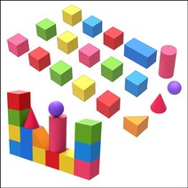 나무 입체도형 세트(18pcs), 1