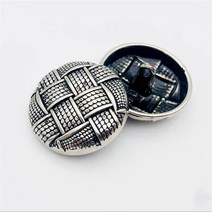 재봉틀부품 10pcs 패션 격자 짠된 금속 단추 바느질 20mm Golded 빈티지 자 켓 DIY 액세서리 의류, [01] Silver, [02] 25mm-10pcs