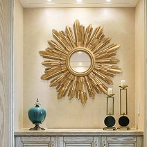 골드 베네치아 거울 현관 세면대 화장대 욕실 호텔 인테리어 엔틱 빈티지, 80x80CM