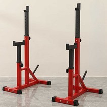 스쿼트렉 파워 하프 멀티 더스크랙 홈트 헬스 기구, 업그레이드 콤비네이션 웨이트 벤치 레드
