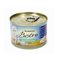 비스트로 고양이용 흰살참치와 닭안심 캔, 생선, 4개입, 160g