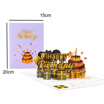 3D 입체 팝업카드 신년카드 꽃 생일 기념일 선물 엽서 메이플 벚꽃 청첩장 인사말, 1-생일 축하 해요
