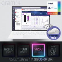 LG 2022 그램14(12세대) 14ZD90Q-GX56K [이벤트 한컴오피스 증정], Free DOS, 16GB, 512GB, 코어i5, 화이트