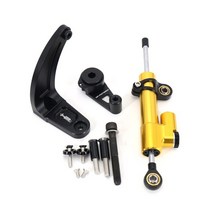 듀얼트론 울트라 2 및 리미티드용 전동 스쿠터 스티어링 스태빌라이저 탄소 섬유 댐퍼 장착 브래킷 키트, 2.gold black