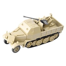 FCSHOP 1/72 제 2 차 세계 대전 하프 트랙 기갑 차량 모델 장난감 4D 조립 DIY 모델 14 세 이상 어린이, 10.5x4x3.7cm, 플라스틱, 옐로우