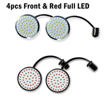 IJDM 1157 LED 턴 시그널 & DRL 레드 테일 러닝 라이트 전구 할리 데이비슨 투어링 일렉트라 글라이드로드 킹 오토바이, [02] Front and Red