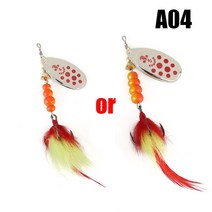 W.P.E 코모도 스피너 루어 15g/22g 1 개 하드 베이트 스푼 깃털 트레블 후크, 22g, 04 A04