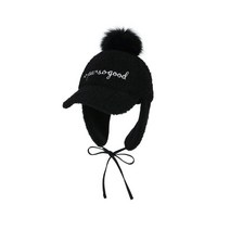 플레이부신세계강남점BUBBLY POMPOM EARFLAP CAP_Black 800316