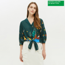 베네통 베네통 보트 프린트 셔츠 BABLA7131_GN