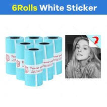 택배 송장 프린터 미니 핸드 포스트잇 라벨기 기계 흰색 열 라벨 스티커 지 롤 노트 및 케이스 휴대 블루투, 04 6 Rolls StickerPaper