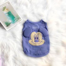 멍데이 강아지 입체 맨투맨 티셔츠, 블루