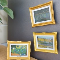 PGM1*^몰반 고흐 세계명화 미니어처 액자 Ver.2 인테리어 홈데코 집들이선물 용장식품 모형 장식용 선테코 선장식^*1췤pgm, *^^옵션*^2. 아를의 별이 빛나는 밤