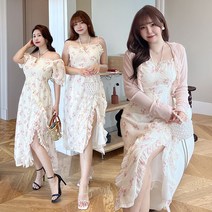 통통 빅 사이즈 봄 여름 가을 원피스 꽃무늬 셋업 가디건 핑크 쉬폰 동대문 ootd 여행룩 제주도 랩 77 뚱뚱한 비만 코디 김민경 의상 하비 상체 88 휴양지