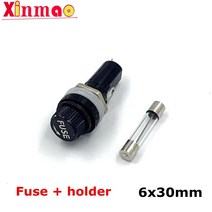 퓨즈홀더 휴즈 홀더 차량용 퓨즈 1세트 5*20/6*30mm 퓨즈 + 홀더 5X20 6x30 블랙 보험 튜브 소켓 패널 마운, 01 5x20mm_14 30A