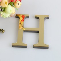 DIY 3D 거울 아크릴 골드 벽 스티커 자체 접착 데칼 홈 파티 장식 예술 영문 26 개 1, 08 H