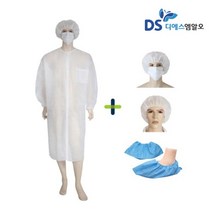 방문자가운 일회용가운 덧신 모자 마스크 세트 L XL