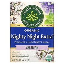 Traditional Medicinals 유기농 Nighty Night Extra 티 발레리안 개별포장 티백 16개 24g(0.85oz)