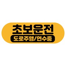 차량용자석 초보운전스티커 도로주행 운전연수 라운드, 11.깔끔 도로연수(노랑자석), 1개