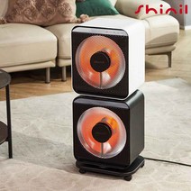 신일 2구 에코 큐브 전기 히터 가정용 사무실 발 난로 캠핑 히터 난방기, 화이트&블랙