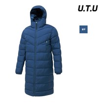 유투 WP25 남자 여자 벤치코트 에어볼 롱패딩 점퍼 겨울아우터 돕바 대학교과잠바 방한근무복 블루