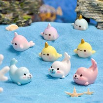 돌고래 유니콘 어항 테라리움 화분 DIY 만들기 재료 미니어처 피규어, 2.화이트