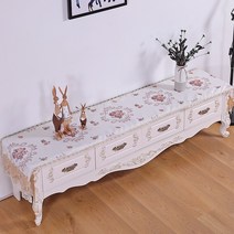 SKANDSALO 식탁보 레이스 패브릭아트 직사각형 거실 화장대 신발장 긴테이블 커버먼지방지 덮개천, T12-자스민 커피, C10-50*210CM(적합 장롱 145-170CM)