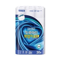 TVB813327물에잘녹는휴지 재생화장지 두루마리 무형광 25mX30롤 3겹 코스트 홈쇼핑휴지, 1