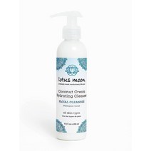 Lotus Moon® 히알루론산이 된 코코넛 크림 하이드레이팅 클렌저 모이스쳐라이징 질감 식물 기반 클린 동물 실험 없음 스킨 케어 (186ml(6.5액량 온스)