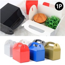 손잡이형 접이식 컬러 사각 선물케이스 크리스마스 간식 수제 초콜렛 쿠키박스 통 기념품 답례품, 색상, 블루