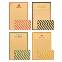 마음담아 컬러 감성 동물 꽃 크라프트 편지지 편지 봉투 세트 모음, 15.MORE&MORE 4종