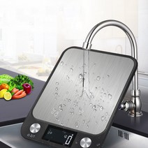 방수 저울 주방 계량 식품 커피 스마트 전자 디지털 스테인레스 스틸 디자인 요리 및, 하얀, 15kg