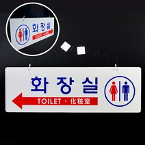 천정부착식 더블사이드 화장실 사인판 화살표방향표시