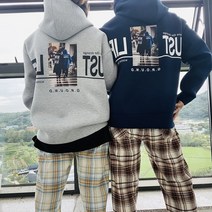 남녀공용 볼륨 그라운드 네오프렌 오버핏 후드티셔츠 4color