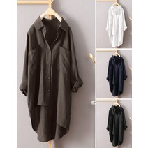 Gv141 롱 셔츠 여성 블라우스 루즈핏