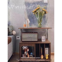 에스셀러 레트로 LP판 진열 원목 수납장 책장 사이드테이블, 2단 고동색