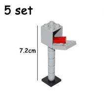 MOC 도시 신호등 도로 표지판 로드블록 속도 제한 DIY 빌딩 블록 장면 건설 미니 피그 액세서리, post box