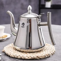 전기 인덕션 1l1.5l2l 황금 스테인레스 스틸 커피 포트 골드 주전자 필터 금속 차, 은빛 20.l