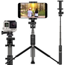 루이트 5세대 액션캠장착 블루투스 삼각대 셀카봉 91cm 블랙, (셀카봉)645B PLUS