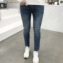 용된다 남자 히든밴딩 워싱 스판 데님 청바지