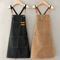캔버스 앞치마 바리스타 미술 화방 공예 도예 공방 작업 작업용, 블랙
