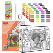 YOOLEETC 핸드메이드 소형 극장 크리에이티브 페이퍼 커팅 DIY 제작 소재 패키지 (공룡 세계), Amusement park