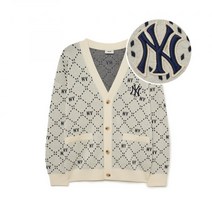 MLB 엠엘비 다이아 모노그램 가디건 NY D.Cream 3AKCM0134-50CRD