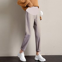 임신부 가을과 겨울 모직 배꼽 지원 바지 하렘물 바지 겉옷 할머니 바지 무 바지 아빠 바지 와이드 레그 바지